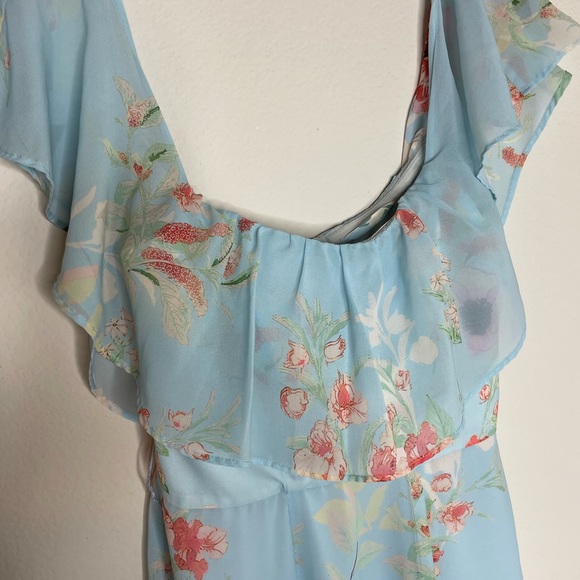 Yumi Kim Carmen Blue Floral Ruffle Maxi Dress XS - Picture 5 of 6